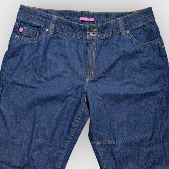 Woman Within 22W Petite Straight Leg Jeans Dark Wash Denim Plus Comfort Everyday - Picture 2 of 6